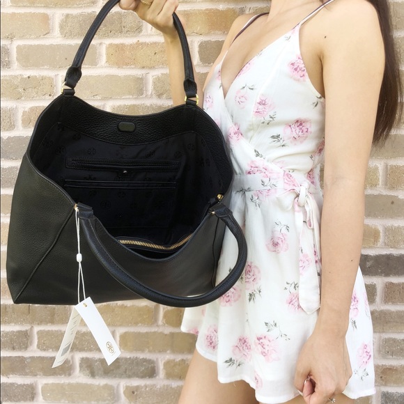 Tory Burch Bombe T Large Tote Black Logo - Picture 6 of 6